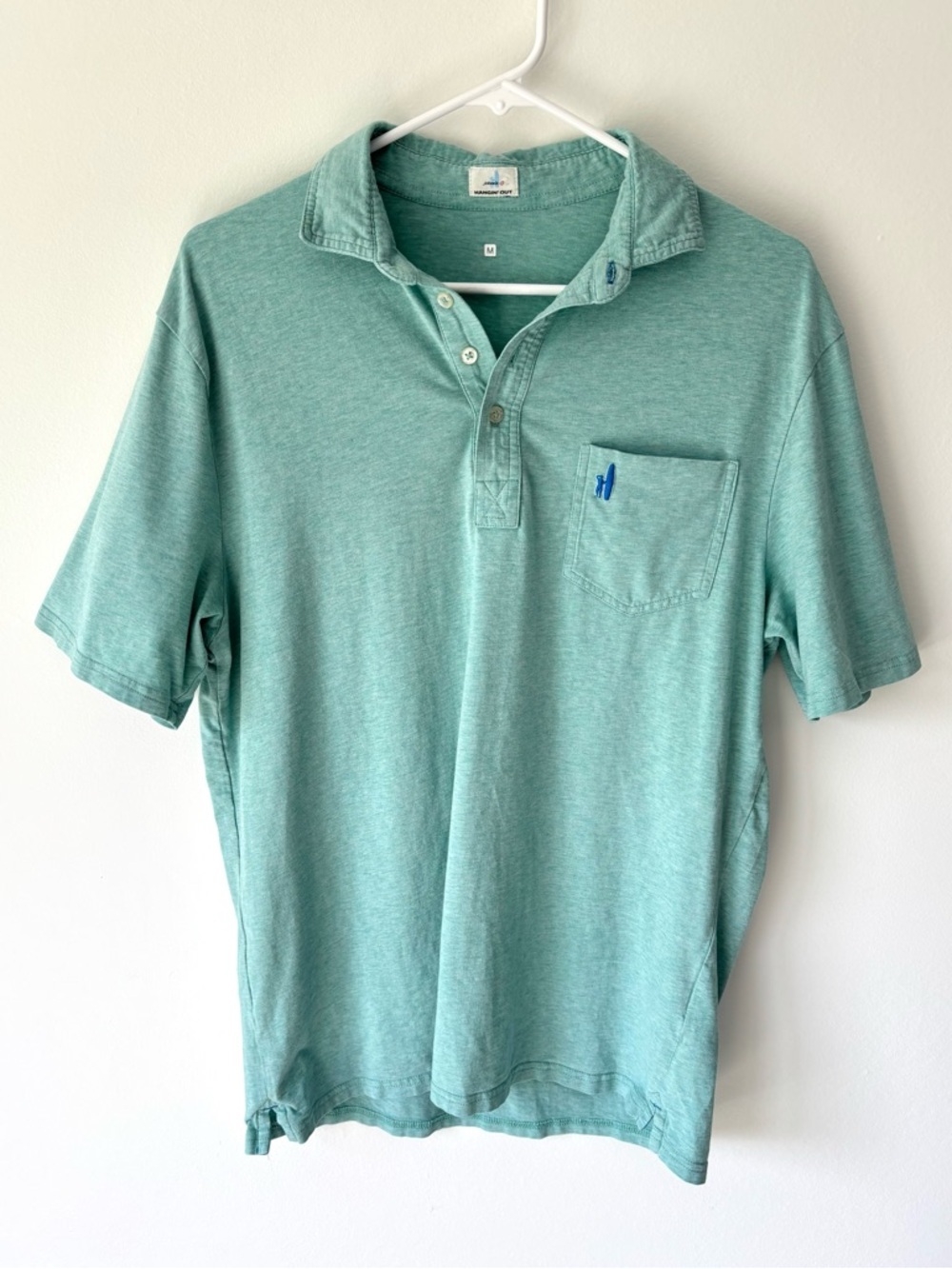 Johnnie-O Heathered Original 2 Polo Short Sleeve Kiwi Blue Athleisure Sporty